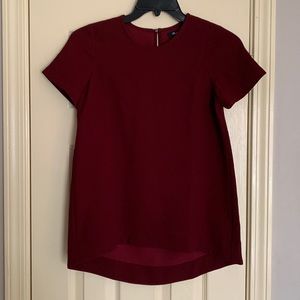 Madewell High-Low Maroon Pullover Blouse Size XXS